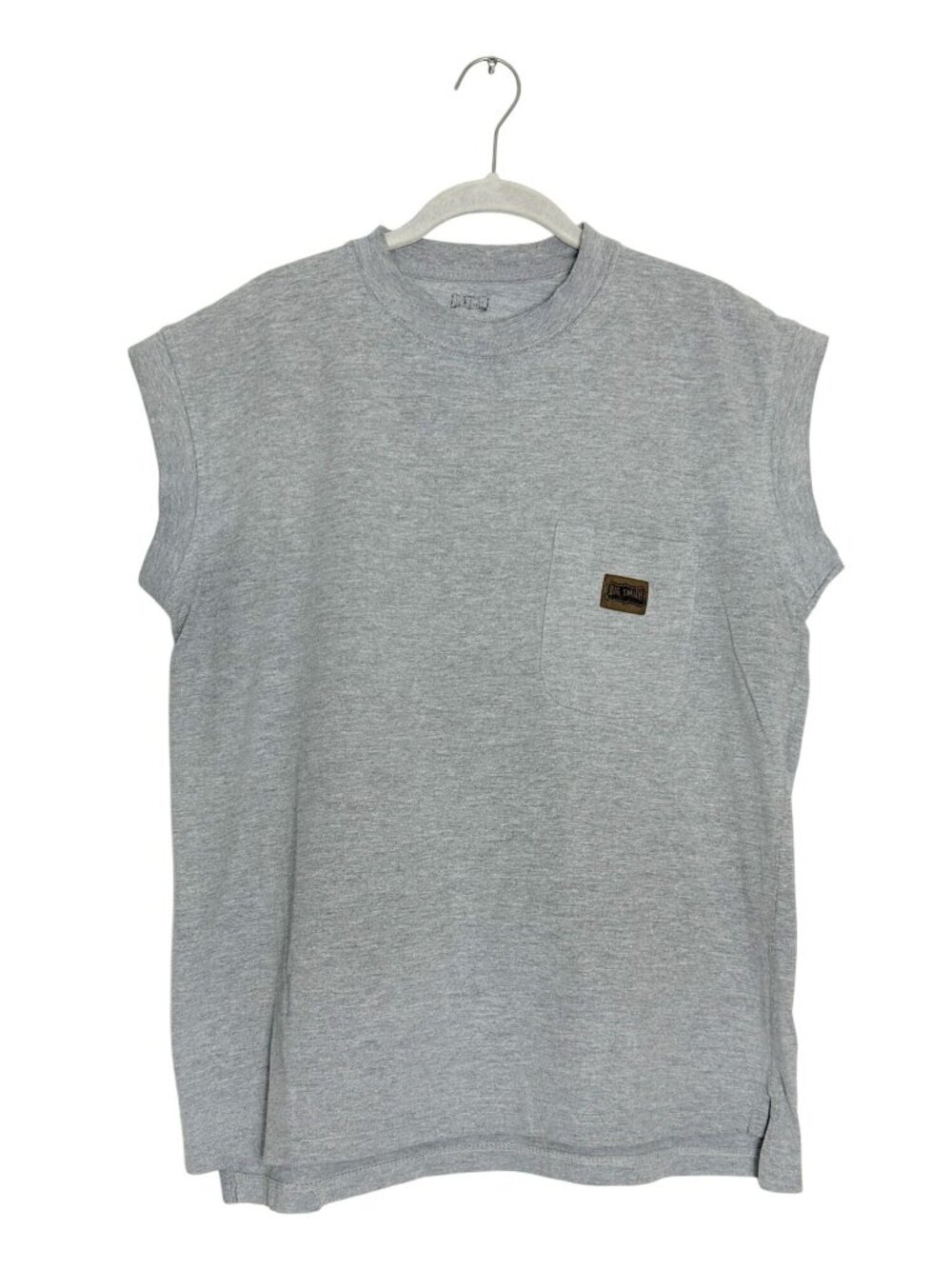 Big Smith Vintage Sleeveless Pocket Tee Gray Workwear Grunge